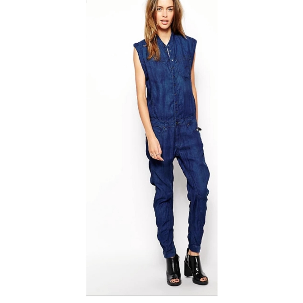✨HP✨G-star RAW blue Riley 3D Denim Jumpsuit